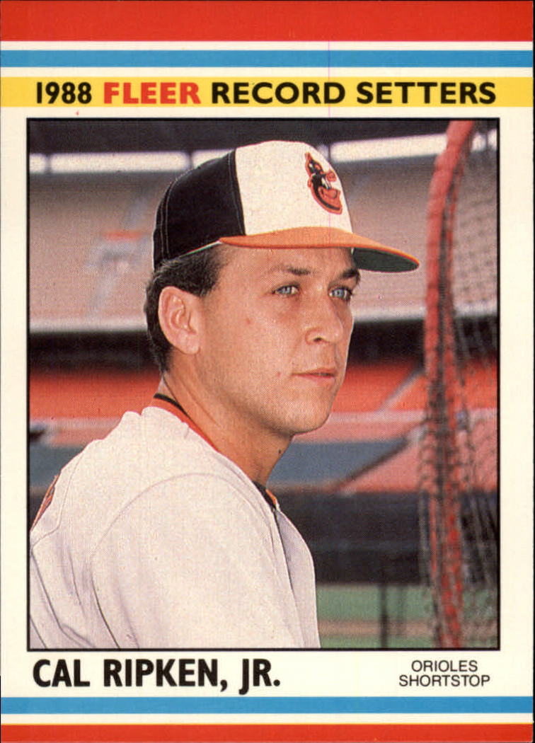 1988 Fleer Record Setters Baseball Cards       033      Cal Ripken